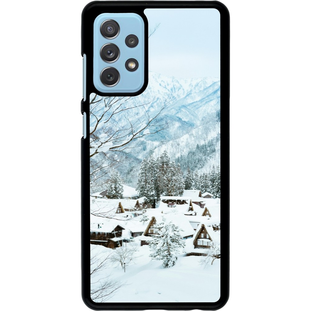 Samsung Galaxy A72 Case Hülle - Winter 25 Winter snowy landscape