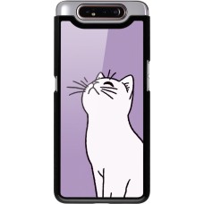 Coque Samsung Galaxy A80 - Chat sur fond violet