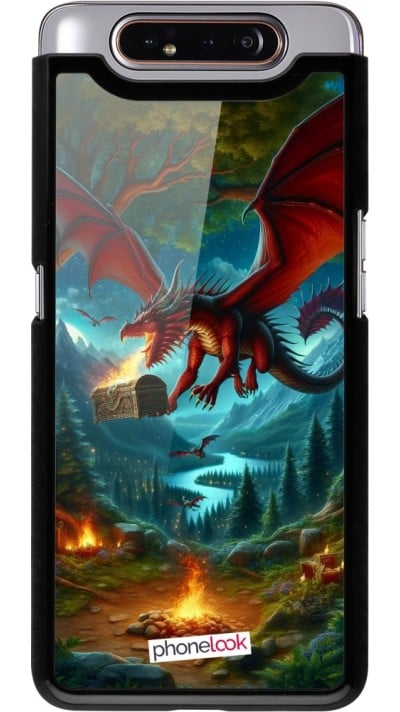 Coque Samsung Galaxy A80 - Dragon Volant Forêt Trésor