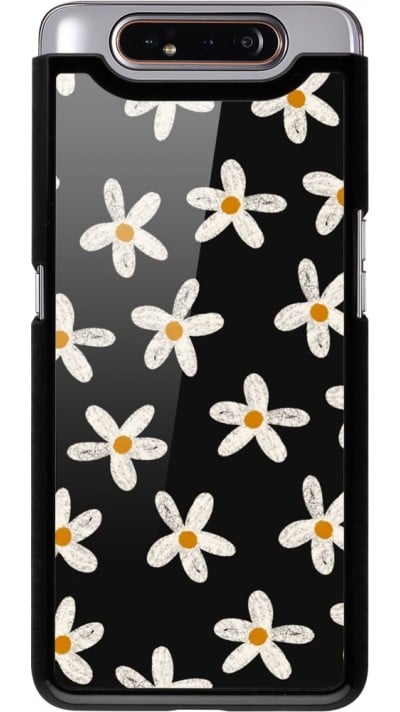 Coque Samsung Galaxy A80 - Easter 2024 white on black flower