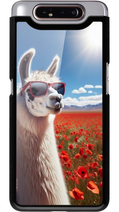 Coque Samsung Galaxy A80 - Lama Chic en Coquelicot