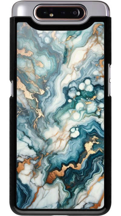 Coque Samsung Galaxy A80 - Marbre Vert Bleu Doré