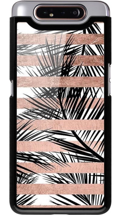 Coque Samsung Galaxy A80 - Palm trees gold stripes