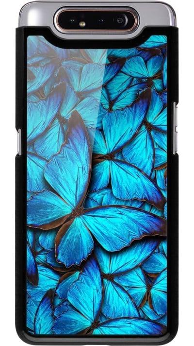 Hülle Samsung Galaxy A80 - Papillon - Bleu