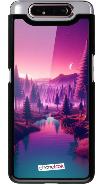 Coque Samsung Galaxy A80 - Paysage Violet-Rose
