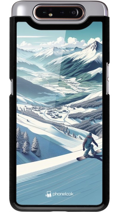 Coque Samsung Galaxy A80 - Snowboarder Montagne