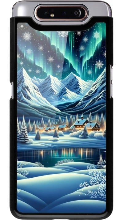 Coque Samsung Galaxy A80 - Snowy Mountain Village Lake night