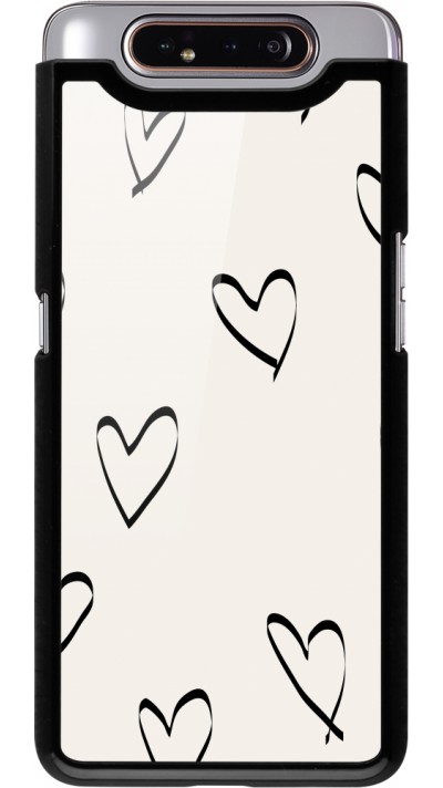 Coque Samsung Galaxy A80 - Valentine 2023 minimalist hearts
