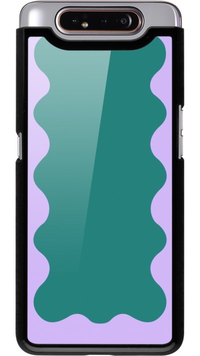 Coque Samsung Galaxy A80 - Wavy Rectangle Green Purple