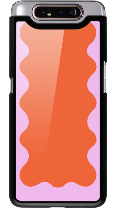 Coque Samsung Galaxy A80 - Wavy Rectangle Orange Pink