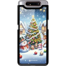 Samsung Galaxy A80 Case Hülle - Weihnachten 2023 Schneemann und Tannenbaum