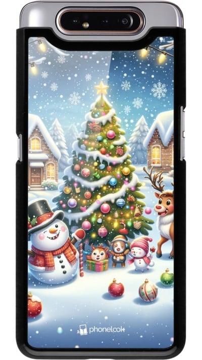 Coque Samsung Galaxy A80 - Noël 2023 bonhomme de neige et sapin