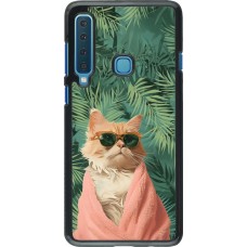 Coque Samsung Galaxy A9 - Cat Summer Palms