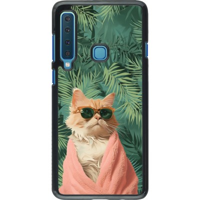 Coque Samsung Galaxy A9 - Cat Summer Palms