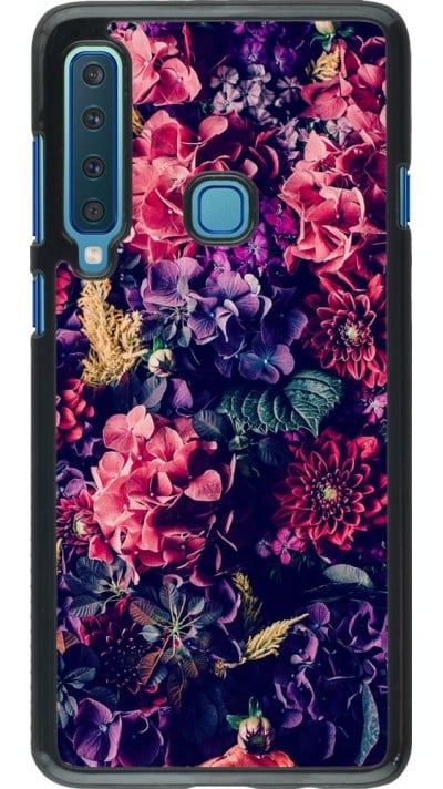 Hülle Samsung Galaxy A9 - Flowers Dark