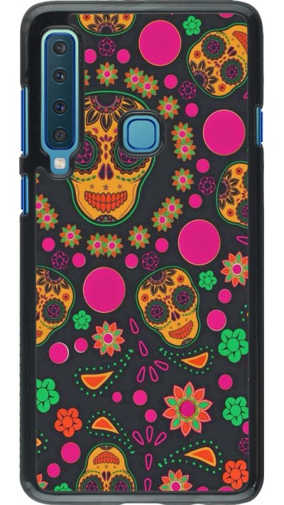 Samsung Galaxy A9 Case Hülle - Halloween 22 colorful mexican skulls