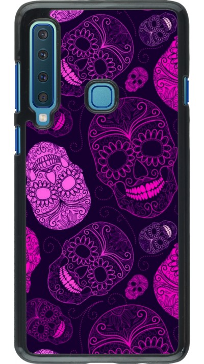 Samsung Galaxy A9 Case Hülle - Halloween 2023 pink skulls