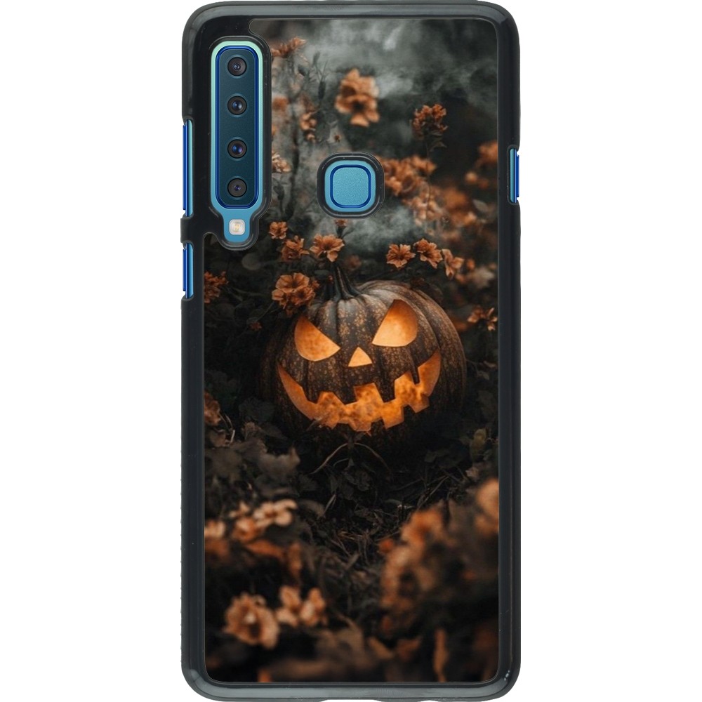 Coque Samsung Galaxy A9 - Halloween 2025 Pumpkin with flowers