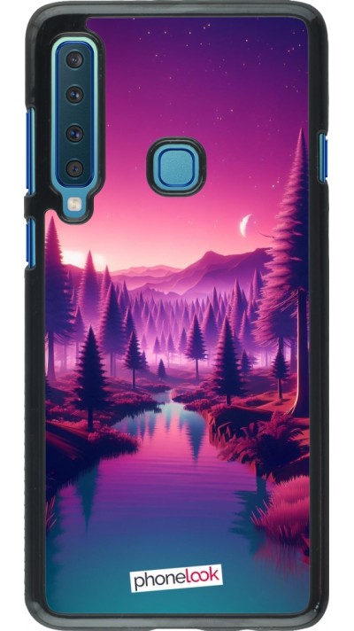 Coque Samsung Galaxy A9 - Paysage Violet-Rose