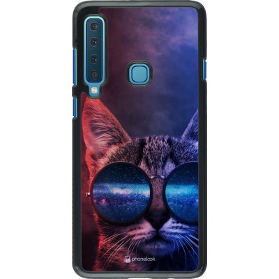 Coque Samsung Galaxy A9 - Red Blue Cat Glasses