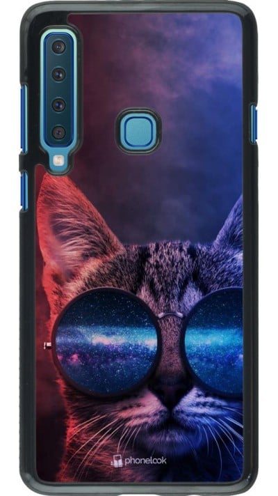 Coque Samsung Galaxy A9 - Red Blue Cat Glasses