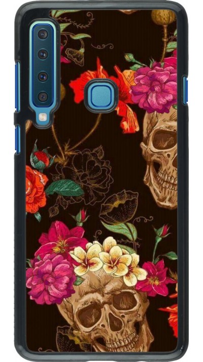 Coque Samsung Galaxy A9 - Skulls and flowers