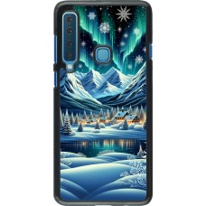 Samsung Galaxy A9 Case Hülle - Verschneites Bergdorf am See in der Nacht