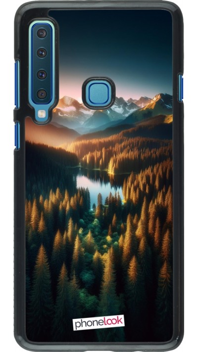 Samsung Galaxy A9 Case Hülle - Sonnenuntergang Waldsee