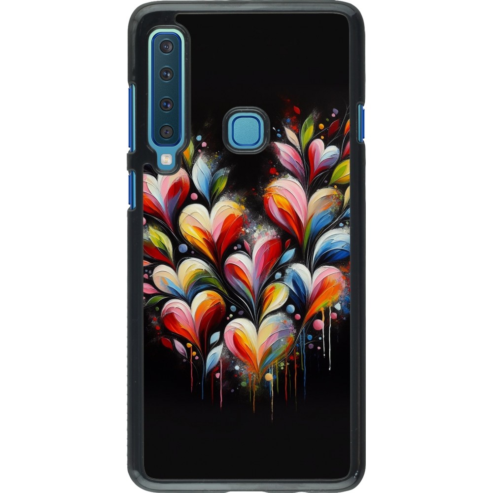 Samsung Galaxy A9 Case Hülle - Valentin 2024 Schwarzes Herz Abstrakt
