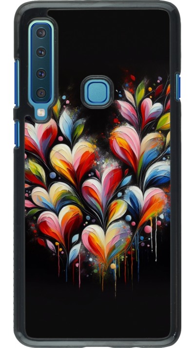 Coque Samsung Galaxy A9 - Valentine 2024 Coeur Noir Abstrait