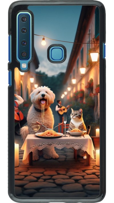 Coque Samsung Galaxy A9 - Valentine 2024 Dog & Cat Candlelight