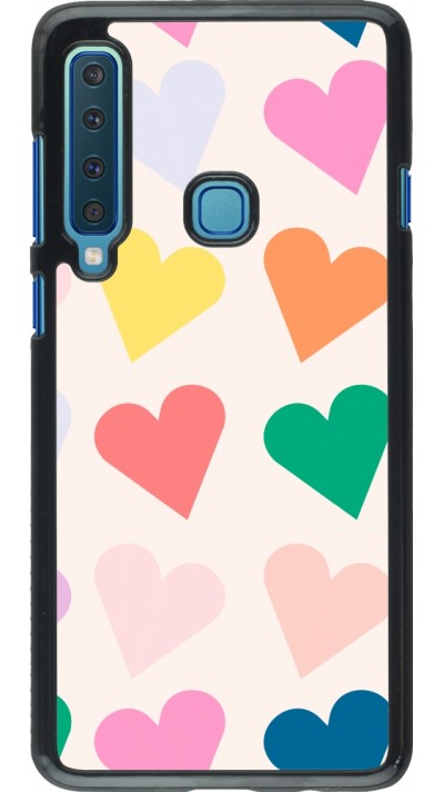 Coque Samsung Galaxy A9 - Valentine 2023 colorful hearts