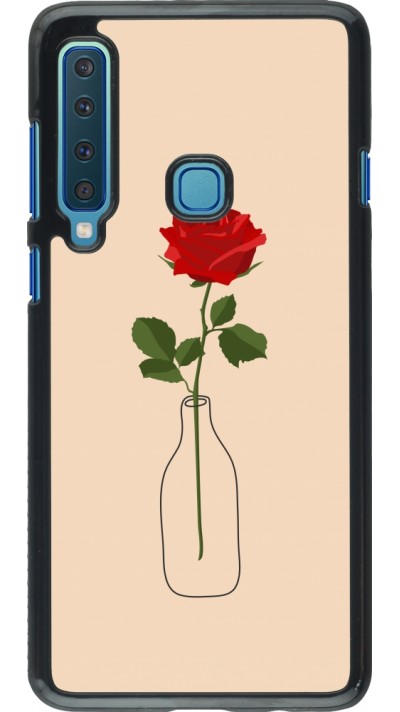 Coque Samsung Galaxy A9 - Valentine 2023 single rose in a bottle