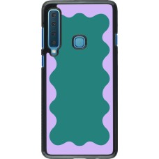 Samsung Galaxy A9 Case Hülle - Wavy Rectangle Green Purple