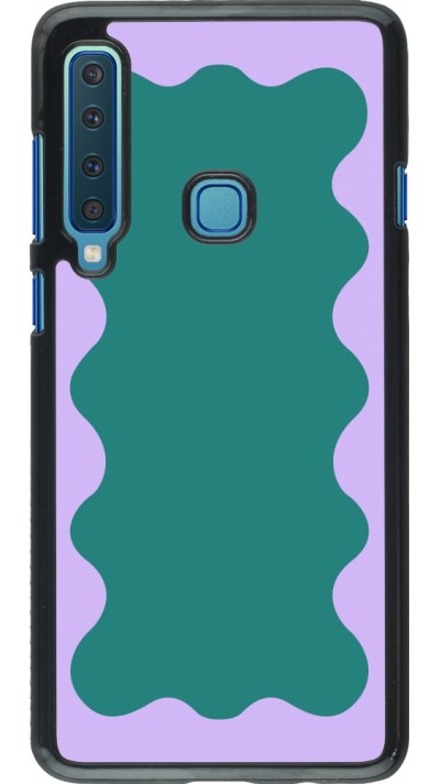 Coque Samsung Galaxy A9 - Wavy Rectangle Green Purple