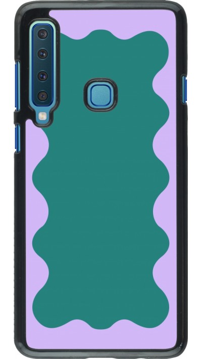 Samsung Galaxy A9 Case Hülle - Wavy Rectangle Green Purple