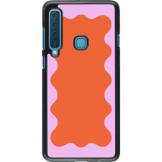 Samsung Galaxy A9 Case Hülle - Wavy Rectangle Orange Pink