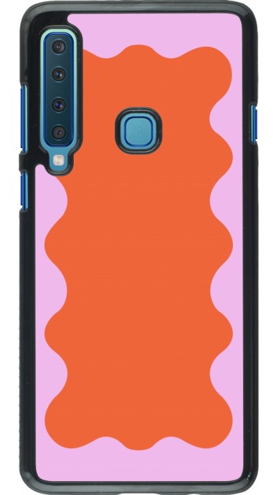 Coque Samsung Galaxy A9 - Wavy Rectangle Orange Pink