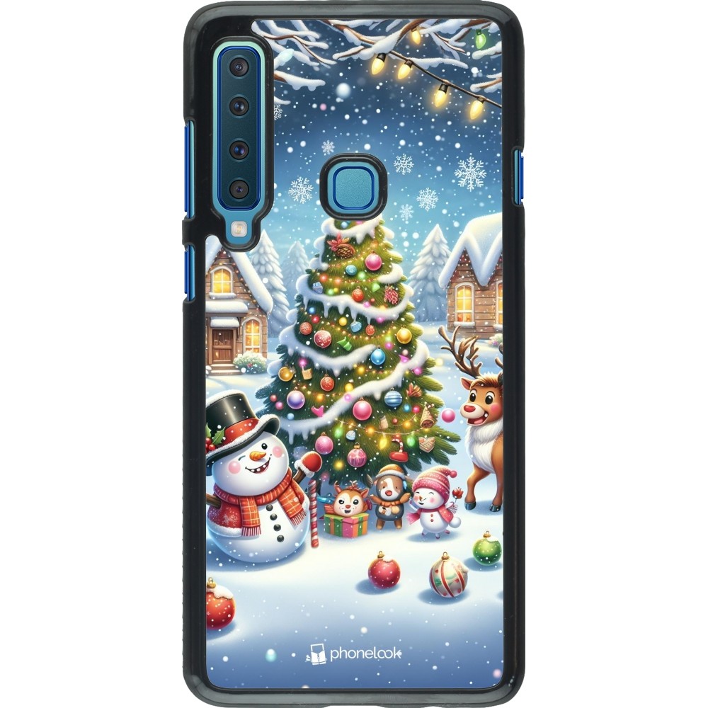 Samsung Galaxy A9 Case Hülle - Weihnachten 2023 Schneemann und Tannenbaum