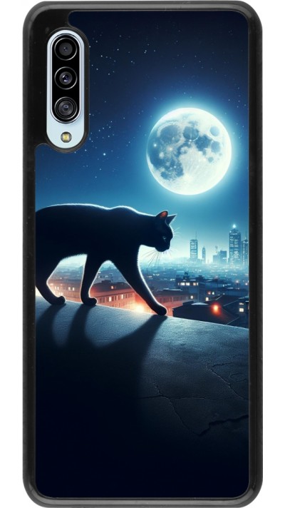 Samsung Galaxy A90 5G Case Hülle - Schwarze Katze unter dem Vollmond
