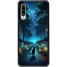 Samsung Galaxy A90 5G Case Hülle - Schwarze Katze Spaziergang