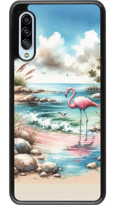 Samsung Galaxy A90 5G Case Hülle - Flamingo Aquarell