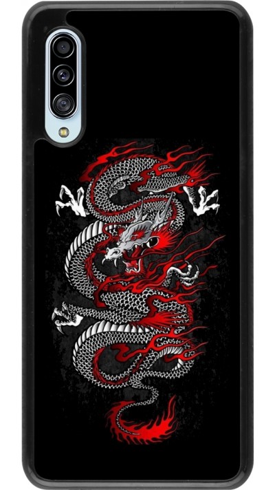 Samsung Galaxy A90 5G Case Hülle - Japanese style Dragon Tattoo Red Black