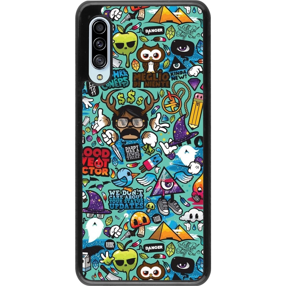 Samsung Galaxy A90 5G Case Hülle - Mixed Cartoons Turquoise