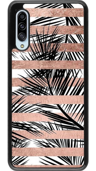 Coque Samsung Galaxy A90 5G - Palm trees gold stripes