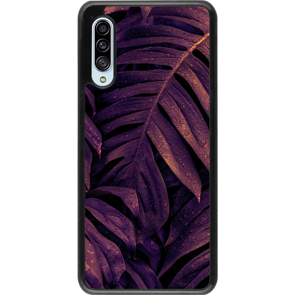 Samsung Galaxy A90 5G Case Hülle - Purple Light Leaves
