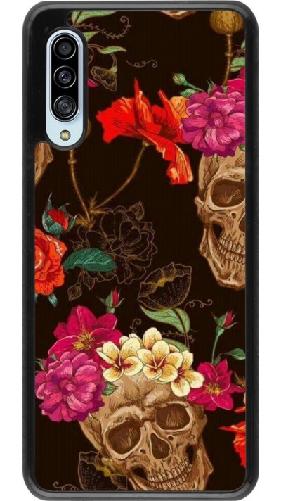 Coque Samsung Galaxy A90 5G - Skulls and flowers