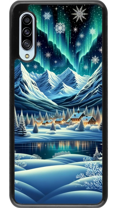Coque Samsung Galaxy A90 5G - Snowy Mountain Village Lake night