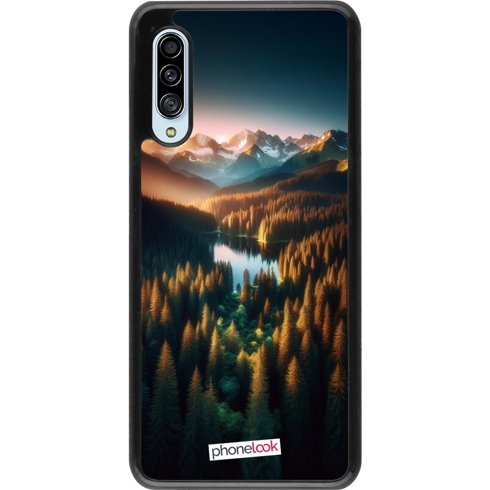 Samsung Galaxy A90 5G Case Hülle - Sonnenuntergang Waldsee