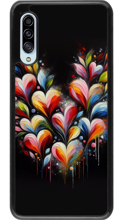 Coque Samsung Galaxy A90 5G - Valentine 2024 Coeur Noir Abstrait